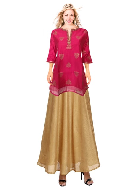 K32 CHANDERI SILK LEAF RD&GD RS 3/4 FL