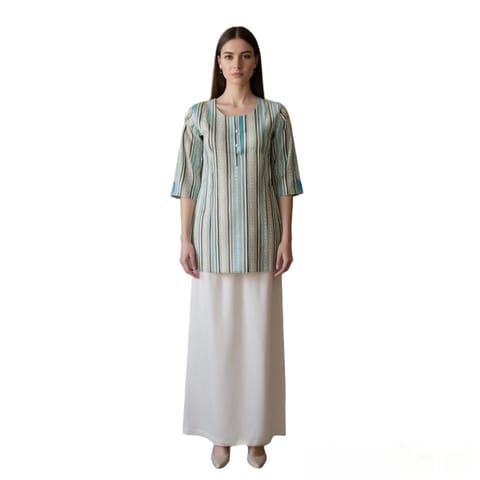 K32 COTT KD STRIPES BLUE RSKP 3/4ST