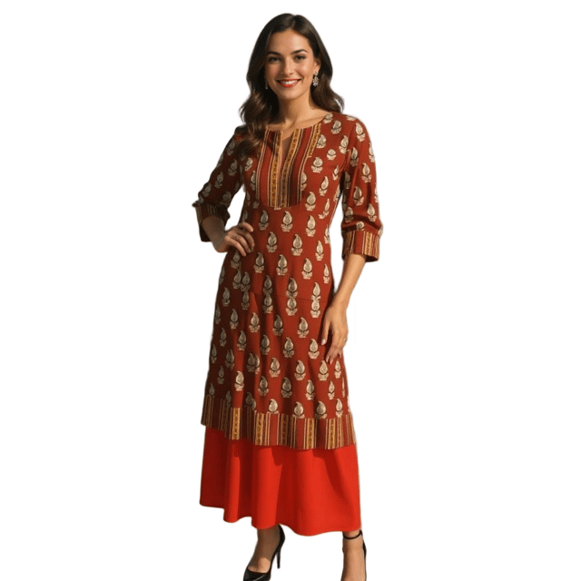 K45 COTT AUTUMN PAISLEY RUST RS 3/4 ST