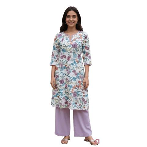 K45 COTT BLOSSOM WH&PU RS 3/4FL