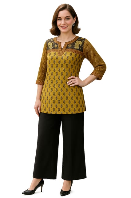 K32 COTT HBLK BAGH-Y YELL RS 3/4ST