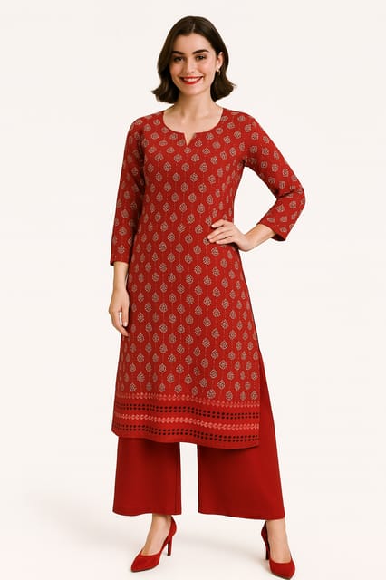 K48 COTT HBLK AJRAK RD&BL RS 3/4 ST