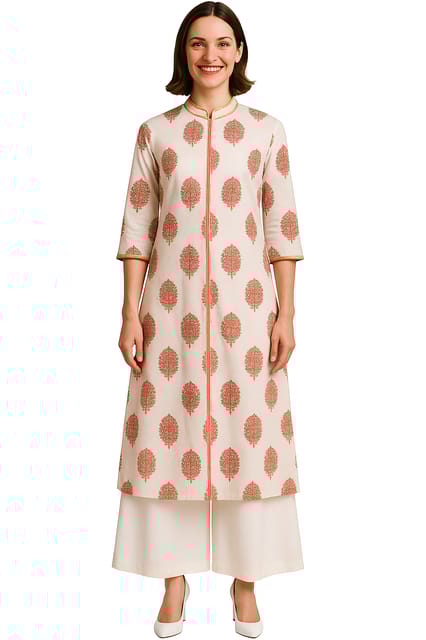 K48 COTT HBLK ACHK KD FLO WH&PI CS ST 3/4