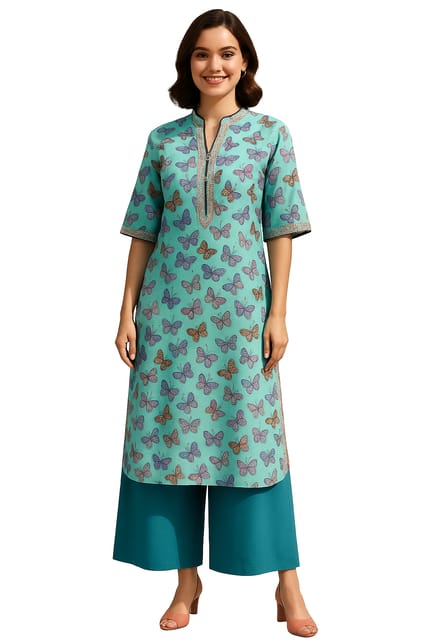 K48 CHIFF BFLY ACQUA GRN CSV 3/4 FL