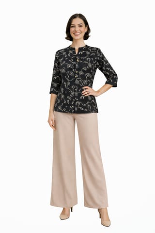 K28 SH COTT HBLK TRIBAL C ROSES BL&WH PT