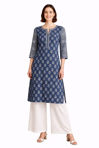K42 COTT HBLK BALI INDIGO (B) RS 3/4 FL