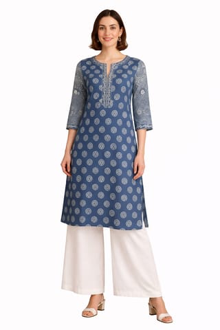K42 COTT HBLK BALI INDIGO (A) RS 3/4FL