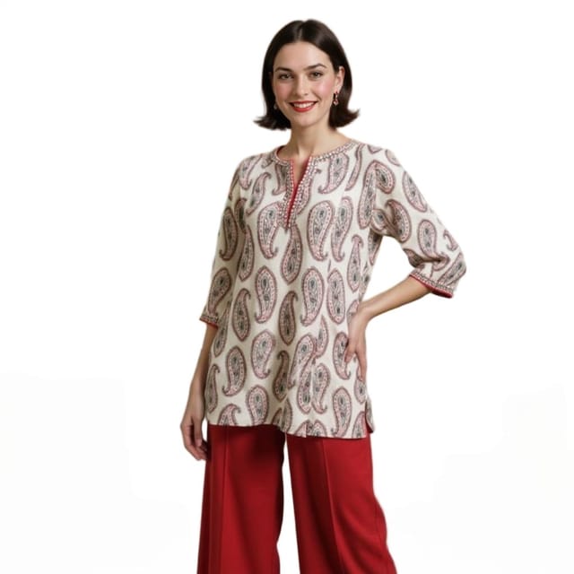 K32 MIC CREPE PAISLEY RS 3/4ST W/E