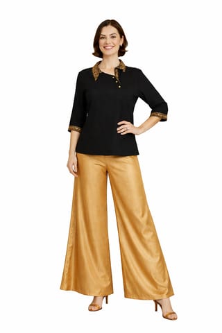 PALAZZO ART SILK LIGHT GOLDEN FL