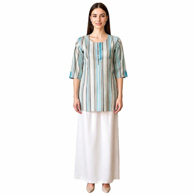 K32 COTT KD STRIPES BLUE RSKP 3/4ST