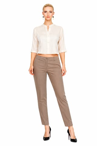 CIGARETTE PANTS SILVER - TAUPE