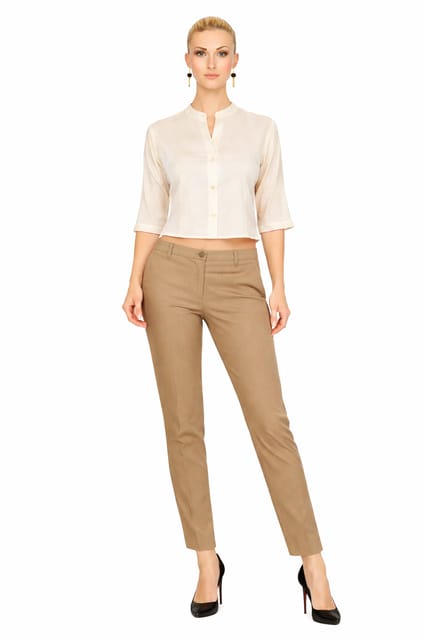 CIGARETTE PANTS DARK BEIGE