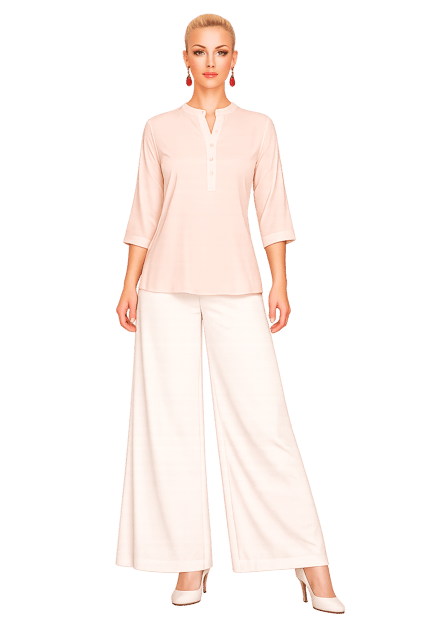 PALAZZO RAY TWILL WHITE FLARE