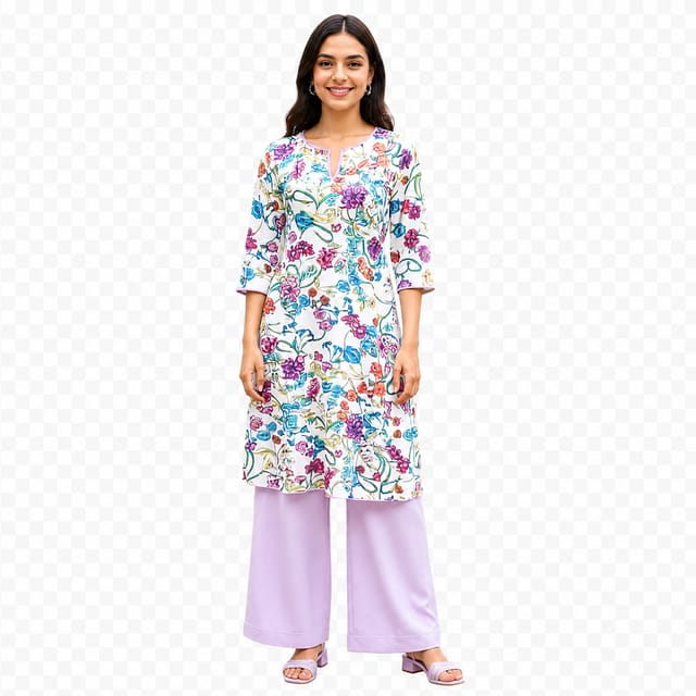 K45 COTT BLOSSOM WH&PU RS 3/4FL