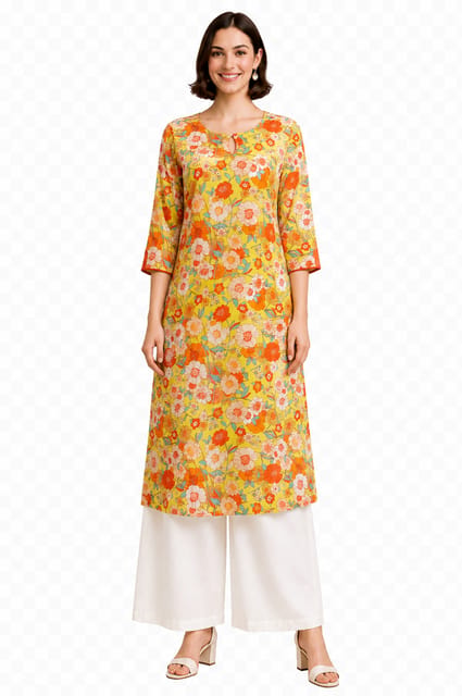 K45 COTT BOTANICAN-2 FLO YELL RSK 3/4 ST