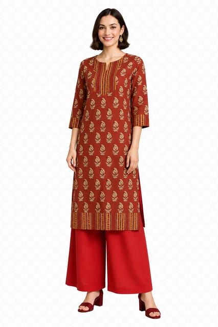K45 COTT AUTUMN PAISLEY RUST RS 3/4 ST