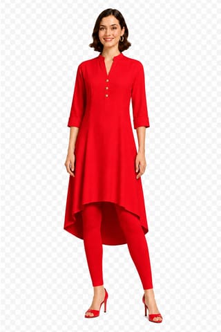 K48 MODAL MARILYN L&S RED CSVKP 3/4 ST W/BUTN