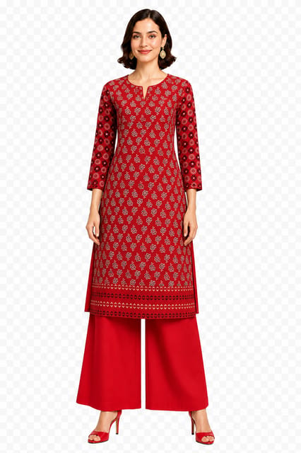 K48 COTT HBLK AJRAK RD&BL RS 3/4 ST