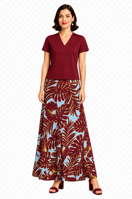 SK38 DIVA RAY LEAF MAROON