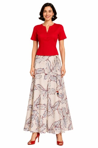 SK38 DIVA RAY LEAF WH& RED