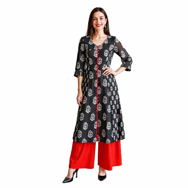 K48 COTT HBLK FLY-J BW TRIBAL PAISLEY-B RS 3/4 ST