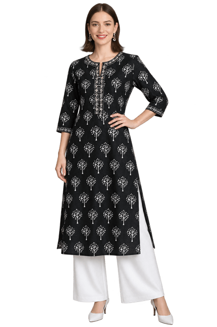 K48 COTT HBLK TRIBAL BW JTREE RS 3/4ST- E