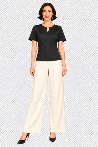PALAZZO RAY LIGHT OFF-WHITE ST W/PINTUCKS