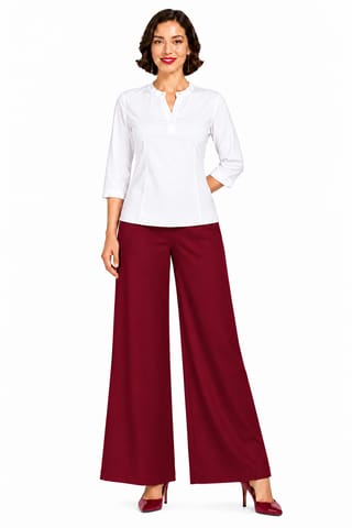 PALAZZO RAY FL DARK MAROON - FLARE