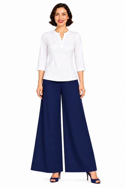 PALAZZO RAY FL NAVY BLUE - FLARE