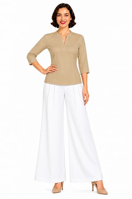 PALAZZO RAY FL WHITE W/ PINTUCKS - FLARE