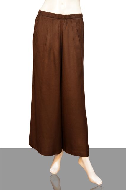 PALAZZO RAY-TWILL CHOCO-BROWN FL.